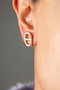 Heliophilia Silver Pendientes de Metal Multicolor Stud